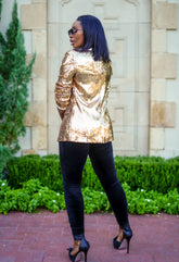 Solid Gold Sequin Blazer