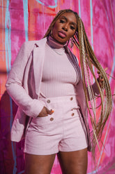 Rosé Ribbed Turtleneck