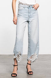 Shredded High Rise Denim
