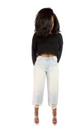 Shredded High Rise Denim