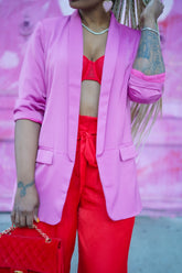 Satin Boyfriend Blazer