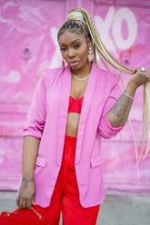 Satin Boyfriend Blazer