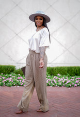 Oatmeal Linen V-Neck