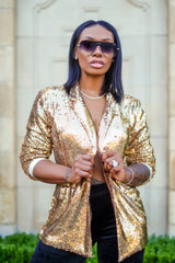 Solid Gold Sequin Blazer